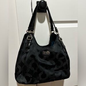 Coach Black Patterned Shoulder Bag